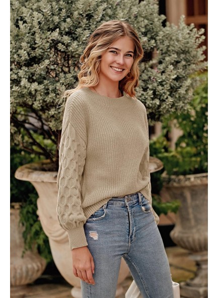 Womens 2024 Winter Long Sleeve Crewneck Loose Chunky Knit Jumper Tops Blouse