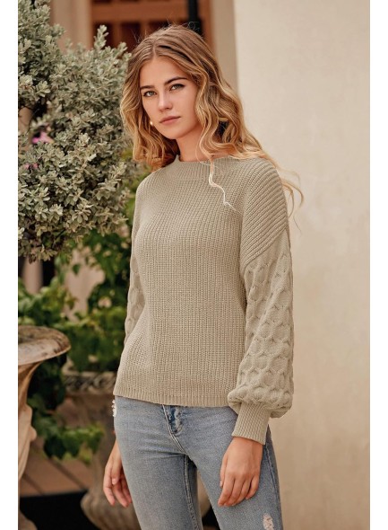 Womens 2024 Winter Long Sleeve Crewneck Loose Chunky Knit Jumper Tops Blouse