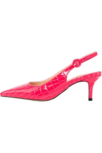 Kitten Heels for Women Pointed Toe Slingback Pumps Patent Leather Dressy Low Heel Pump Shoes 