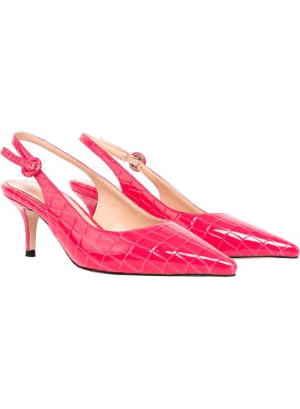 Kitten Heels for Women Pointed Toe Slingback Pumps Patent Leather Dressy Low Heel Pump Shoes