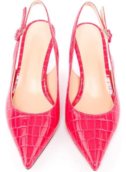 Kitten Heels for Women Pointed Toe Slingback Pumps Patent Leather Dressy Low Heel Pump Shoes