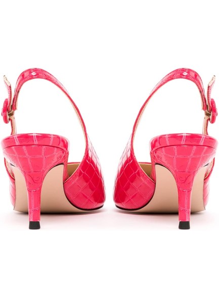 Kitten Heels for Women Pointed Toe Slingback Pumps Patent Leather Dressy Low Heel Pump Shoes
