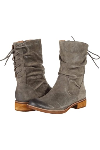 Lace Up Slouch Mid Calf Boots for Women Round Toe Side Zipper Calf High Riding Boots Vintage Chunky Block Low Heel Dress Boots