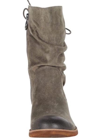 Lace Up Slouch Mid Calf Boots for Women Round Toe Side Zipper Calf High Riding Boots Vintage Chunky Block Low Heel Dress Boots