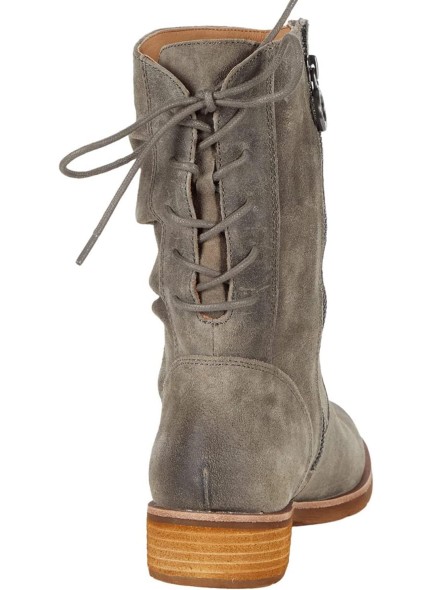 Lace Up Slouch Mid Calf Boots for Women Round Toe Side Zipper Calf High Riding Boots Vintage Chunky Block Low Heel Dress Boots