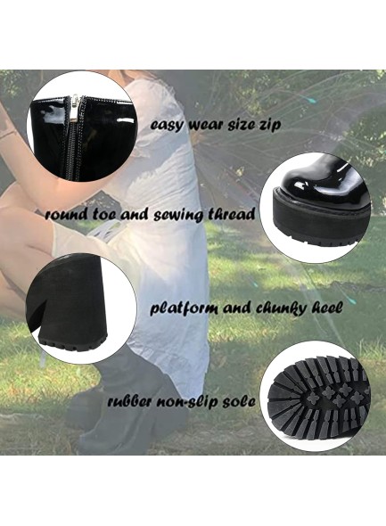 Womens Wedge Heel Ankle Boots Platform Zipper Punk Motorcycle Booties 