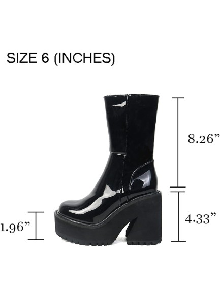 Womens Wedge Heel Ankle Boots Platform Zipper Punk Motorcycle Booties 
