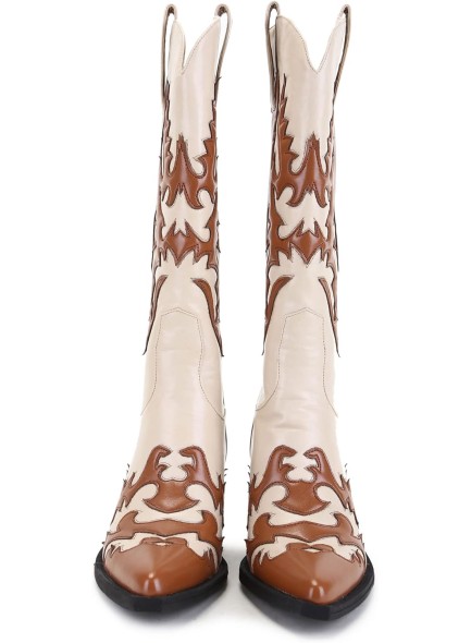 Women's 'Claremont' Sexy Cowboy Boots Mid Calf Knee-high Patchwork Dressy Cowgirl Western Woman Chunky Heel Pointed Toe Trendy Knee High Tall Boots
