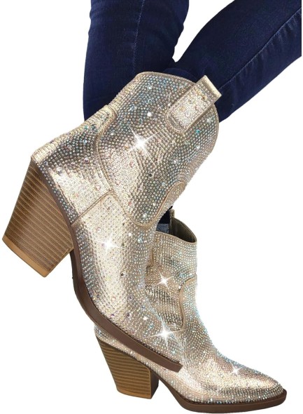 Women's Rhinestone Western Cowboy Booties