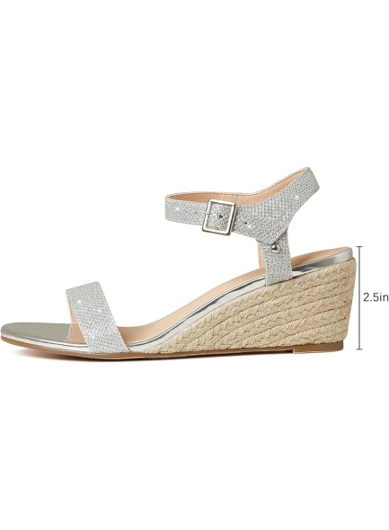 Wedge Sandals Cute Comfort Glitter Summer Sandals Fashion Dressy Espadrille Casual Outdoor Low Heel Strappy 