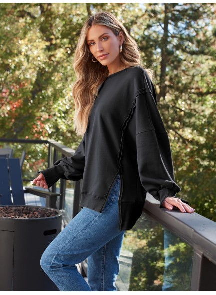 Womens Oversized Crewneck Sweatshirts Hoodies Fall Outfits Fashion Teen Girls Y2k Winter Clothes