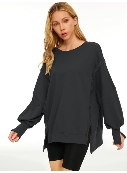 Womens Oversized Crewneck Sweatshirts Hoodies Fall Outfits Fashion Teen Girls Y2k Winter Clothes