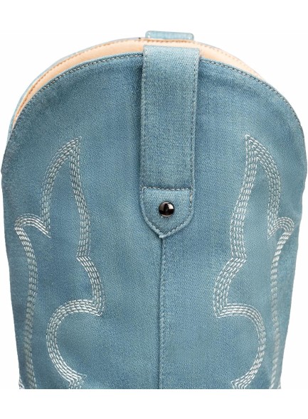 Denim Boots for Women Blue Jean Distressed High Heel Knee High Boots Stylish and Comfortable Footwear Choice