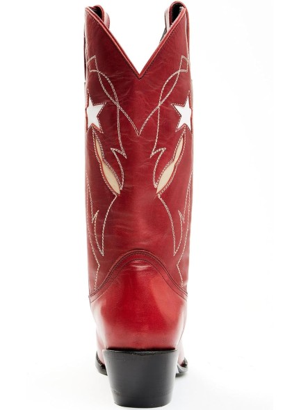 Embroidered Cowboy Boots for Women Snip Toe Chunky Heel Cowgirl Boots Slip On Mid Wide Calf Western Boots