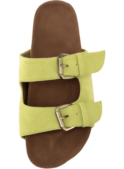 Women's Cork Platform Slides Suede Adjustable Buckle Strap Clogs Slip On Flatform Sandals