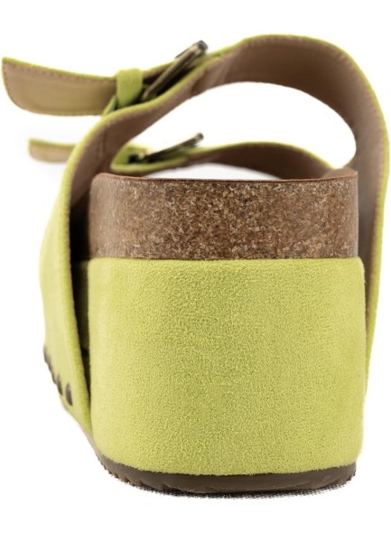 Women's Cork Platform Slides Suede Adjustable Buckle Strap Clogs Slip On Flatform Sandals
