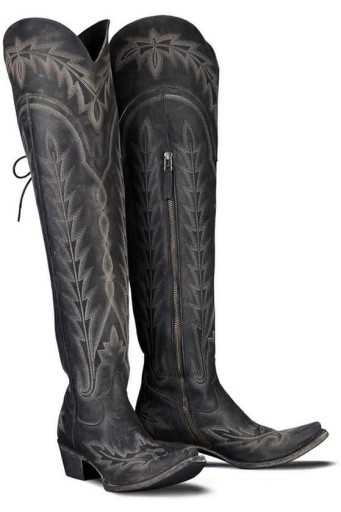 Western Cowgirl Boots for Women, Brown Black Red White Cowboy Boots Pointed Toe