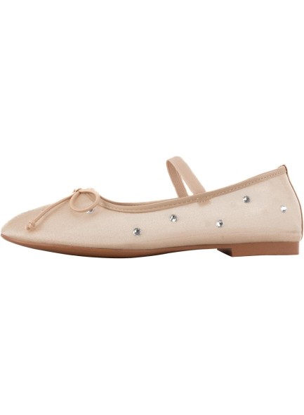 Women's Crystal Mesh Flats Shoes Round Toe Slip On Ballerina Flats