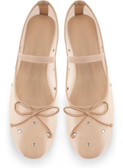 Women's Crystal Mesh Flats Shoes Round Toe Slip On Ballerina Flats