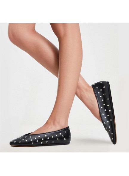 Women's Flats Round Toe Studded Shoes Causal Comfortable Dress Ballerinas Flats