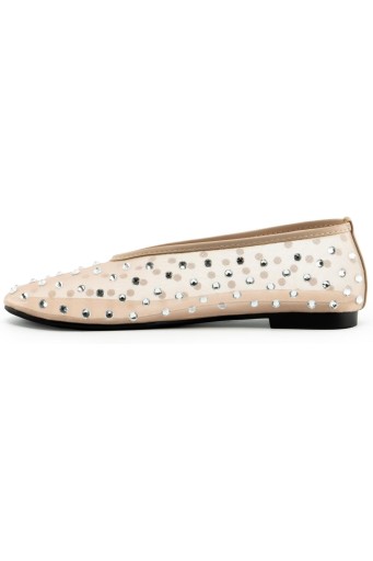 Rhinestone Flats for Women Slip On Mesh Flats Ballerina Shoes Comfortable Wedding Dance Dress Shoes 