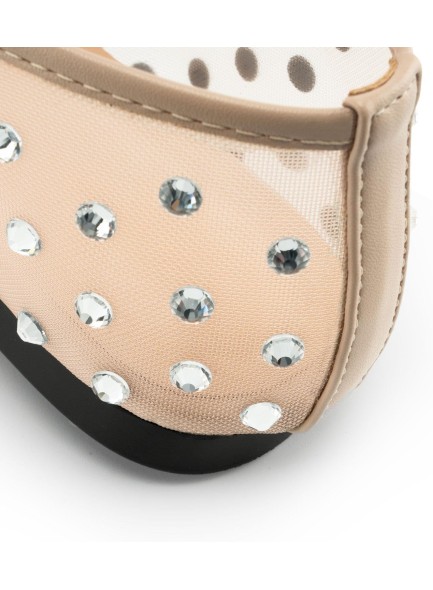 Rhinestone Flats for Women Slip On Mesh Flats Ballerina Shoes Comfortable Wedding Dance Dress Shoes