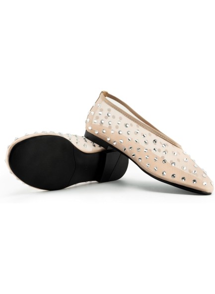 Rhinestone Flats for Women Slip On Mesh Flats Ballerina Shoes Comfortable Wedding Dance Dress Shoes