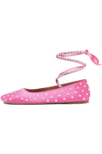 Square Toe Flats for Women Crystal Embellished Ankle Strap Lace Up Wedding Party Dress Shoes