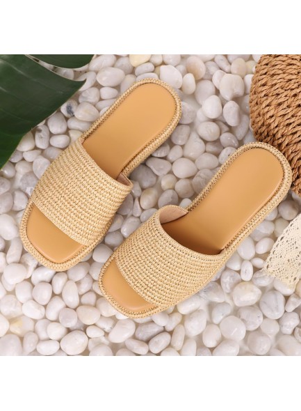 Platform Sandals for Women Espadrille Sandals Wedge Sandals for Women Cute Beach Straw Raffia Sandals Comfortable Brown Sandals Vacation for Women