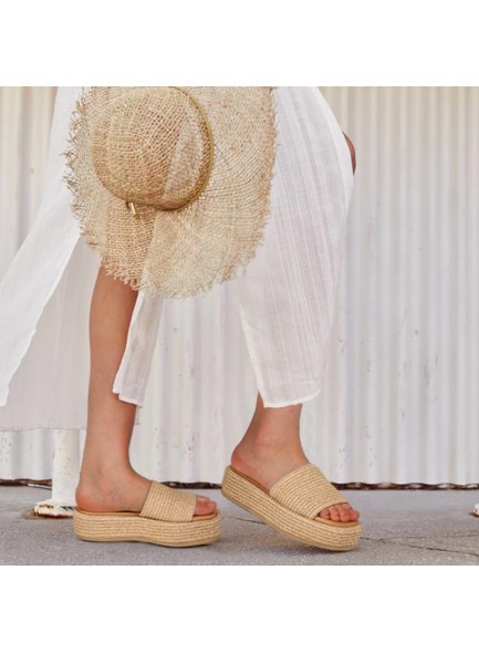 Platform Sandals for Women Espadrille Sandals Wedge Sandals for Women Cute Beach Straw Raffia Sandals Comfortable Brown Sandals Vacation for Women