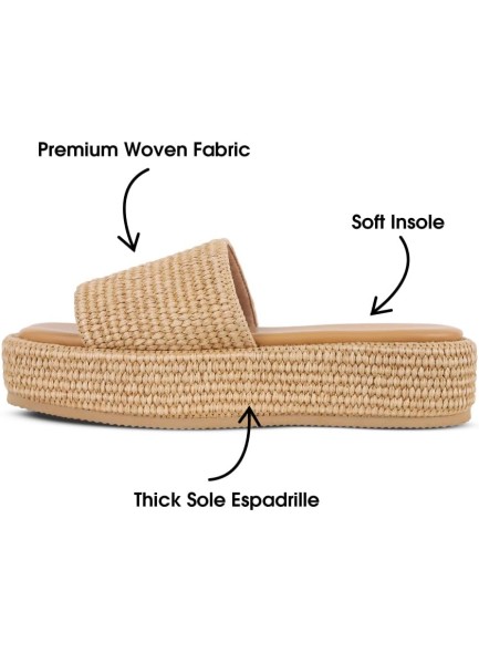 Platform Sandals for Women Espadrille Sandals Wedge Sandals for Women Cute Beach Straw Raffia Sandals Comfortable Brown Sandals Vacation for Women