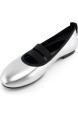 Flats for Women Round Toe Slip On Causal Shoes with Straps Sliver Flats Comfortable Ballerina Dancing Dress Shoes 