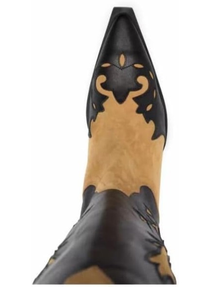 Western Cowboy Boots for Women, Knee High Cowgirl Boots for Women, Mid Height Heel with Pointed Toe