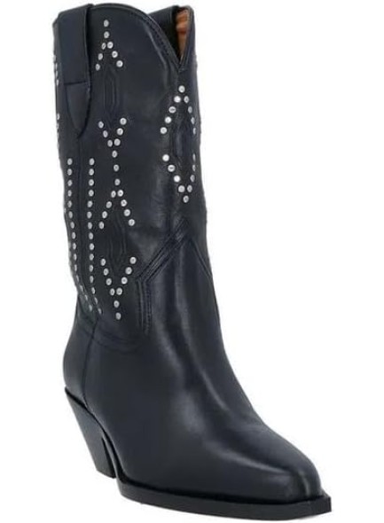 Western Cowboy Boots, Cowgirl Boots for Women, Pointed Toe Studded Ankle Boots