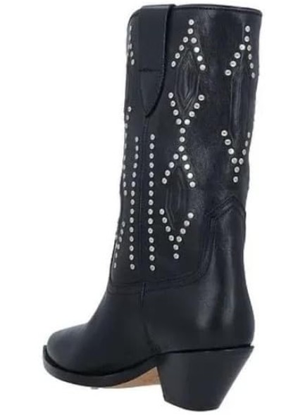 Western Cowboy Boots, Cowgirl Boots for Women, Pointed Toe Studded Ankle Boots