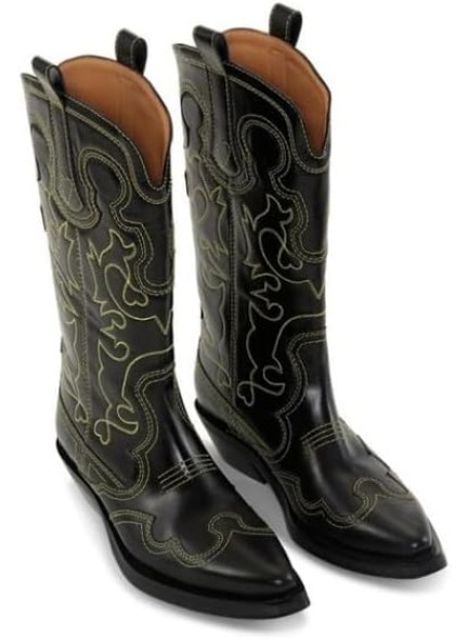 Western Cowboy Boots for Women, Pointed Toe Studded Ankle Boots Cowgirl Boots
