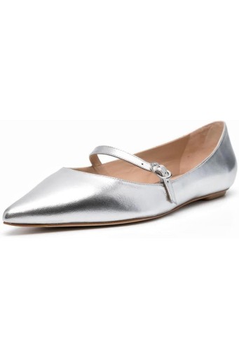 Women's Pointed Toe Flats for Women;Patent Leather Buckle Strap Ballerinas Daily Dress Dancing Flat Shoes 