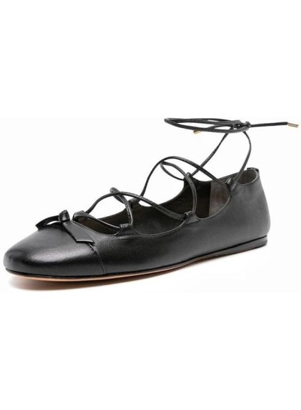 Flats for Women Round Toe Lace Up Ballerina Flat Shoes Ankle Strap Wrap Cute Bowtie Ballet