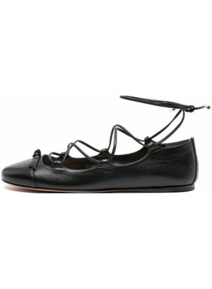 Flats for Women Round Toe Lace Up Ballerina Flat Shoes Ankle Strap Wrap Cute Bowtie Ballet