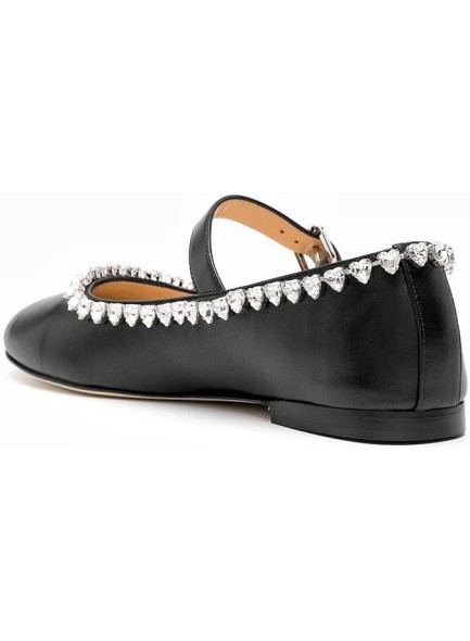 Women's Rhinestone Embellished Flats Round Toe Ankle Buckle Dressy Comfortable Ballerina Shoes