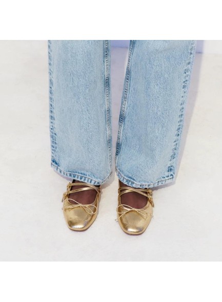 Cross Strap for Women Square Toe Bow Knots Flats Ankle Buckle Slip On Dress Ballerina Shoes
