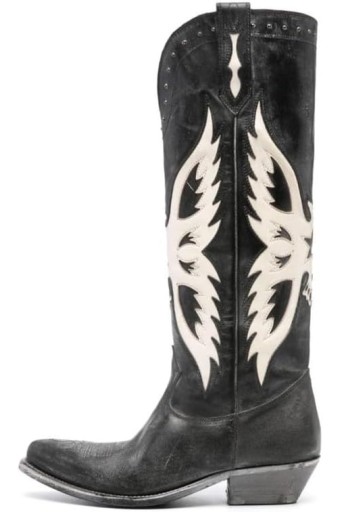 Western Cowboy Boots for Women with Aged Feather Graphic Design, Knee High Cowgirl Boots with Pointed Toe and Chunky High Heel