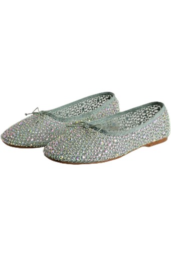 Women's Mesh Flats Fishnet Ballerina Shoes Slip on Flats 