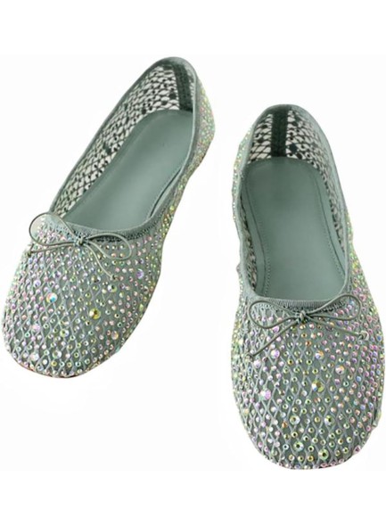 Women's Mesh Flats Fishnet Ballerina Shoes Slip on Flats