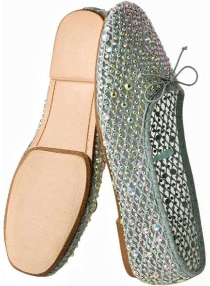 Women's Mesh Flats Fishnet Ballerina Shoes Slip on Flats