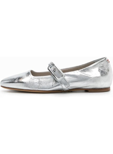 Women Squre Toe Flats Buckle Flat Shoes Silver Low Heel Ballerinas Shoes Dress Casual Pumps
