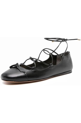 Women Lace up Round Toe Flats Ankle Strap Criss Cross Flats Casual Shoes Low Heel Flats 