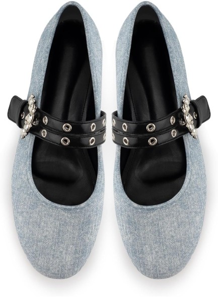 Denim Flats for Women Round Toe Flats