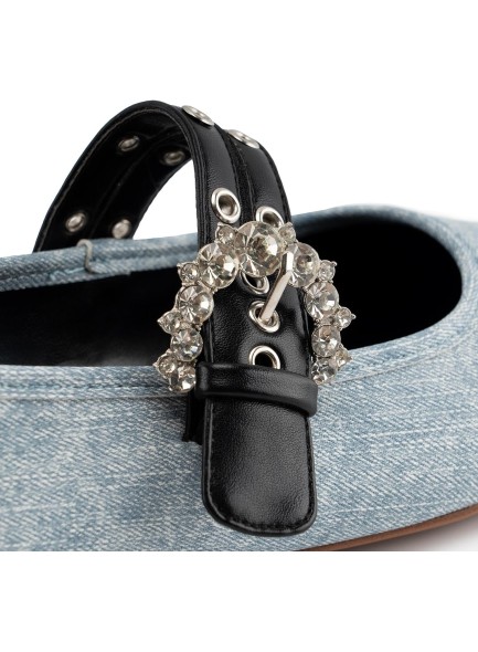 Denim Flats for Women Round Toe Flats