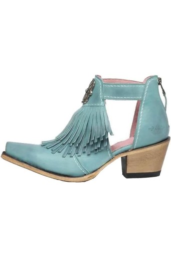 Western Cowboy Boots for Women with Fringe, Ankle Boots with Snip Toe, Cowgirl Boots with Zipper